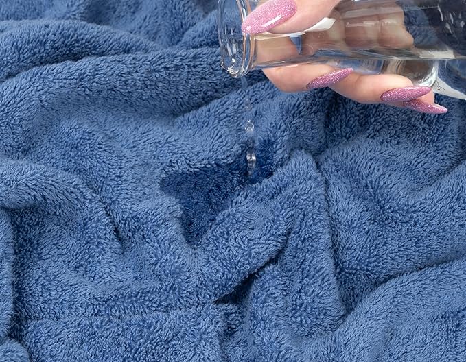 American Soft Linen Luxury Hand Towels for Bathroom, 600 GSM Heawy Weight 16x28 Size 100% Cotton Turkish 4 Piece Hand Face Towel Set, Electric Blue Hand Towels