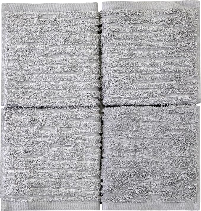 SKL Home CloudSoft Cotton Luxury 4 Pc Wash Set for Bath & Gift, Gray