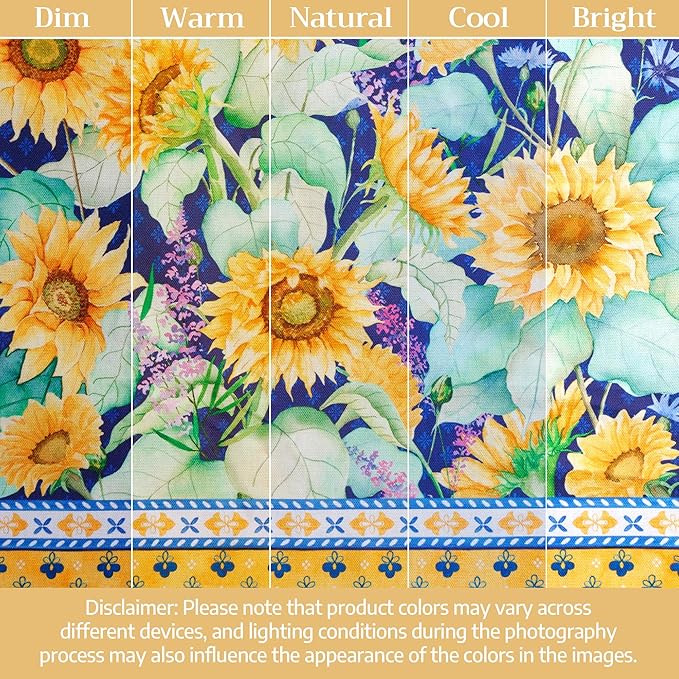 Maison d' Hermine Cloth Napkins Set of 4 100% Cotton Everyday Reusable Square Napkins Cloth Washable Dinner Party Wedding Restaurant Gifts for Mothers Day Spring/Summer(Sunflower Days, 18" x 18")