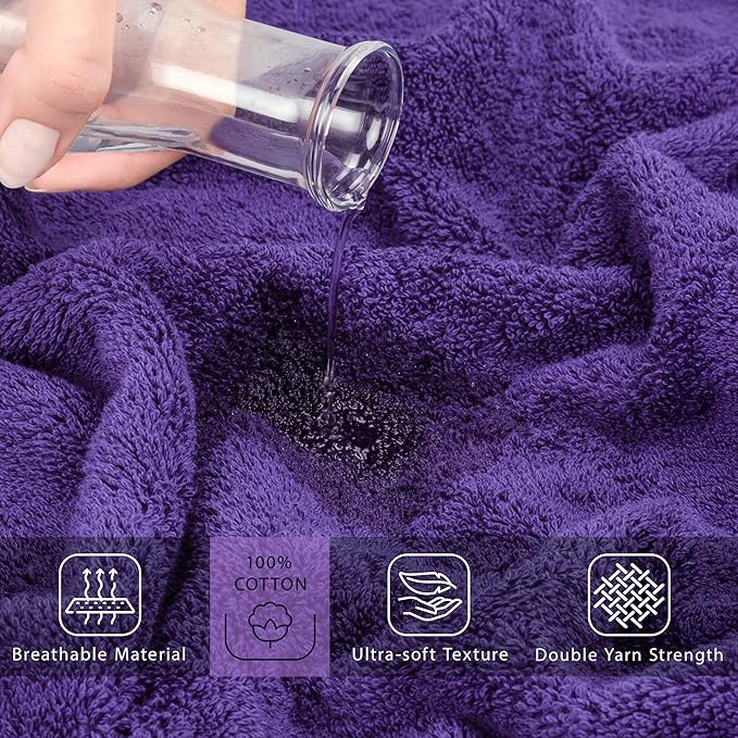 Cotton Paradise 100% Cotton 40x80 Oversized Bath Sheet, Extra Large Turkish Bath Towels for Bathroom, Purple Bathsheet