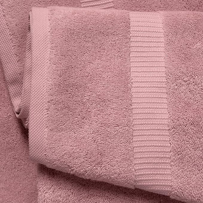 SALBAKOS 100% Turkish Cotton Extra Large Bath Sheet Set of 2 35x70 inch | Heirloom Quality | Hotel & Spa Collection | Soft, Absorbent Oversize Bath Towels | Made in Turkey (Rose, 2 Bath Sheets)