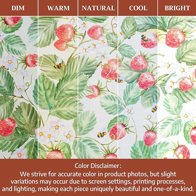 Maison d' Hermine Cloth Napkins Set of 4 100% Cotton Everyday Reusable Square Napkins Cloth Washable Dinner Wedding Restaurant Gifts for Mothers Day Spring/Summer (Strawberry Summer, 18" x 18")