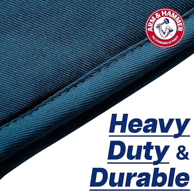 Arm & Hammer Striped Oven Mitts, Heat Resistant, Non-Slip Silicone Grip, 2 Pack, Navy