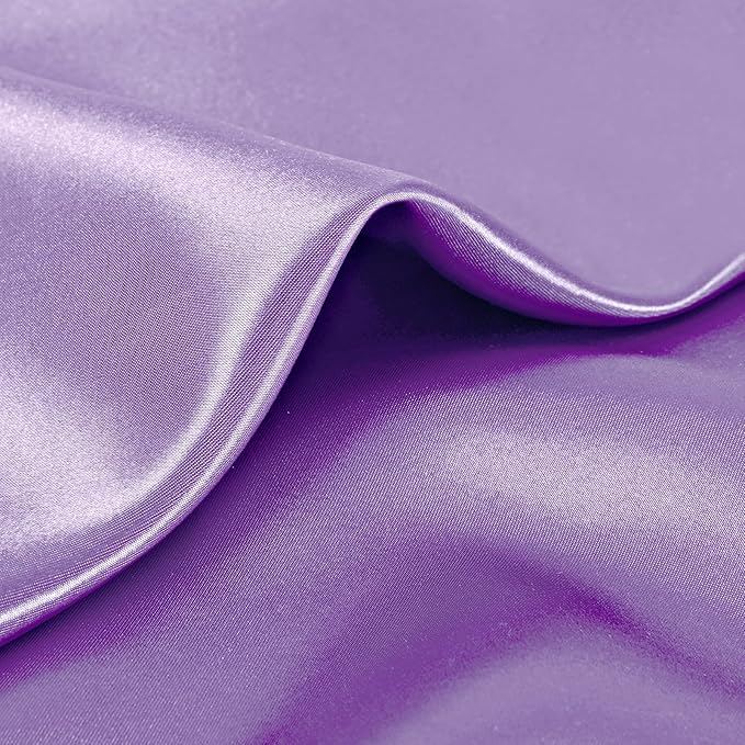 KKJIAF Lavender Silky Satin Napkins (12 Pack, 17x17 Inches),Washable Polyester Square Table Napkins for Wedding Dinner Party Decoration