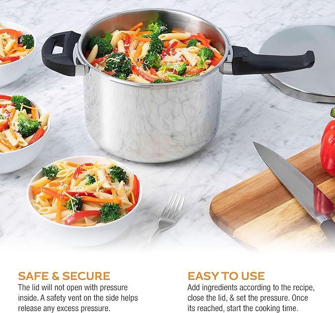 Zavor DUO 8-pc Pressure Canning Set - Pressure Cooker 10 Quart w/Complete Pressure Cooker Canning Kit, including Wide Mouth Canning Funnel, Canning Rack & 5 other Essential Canning Tools