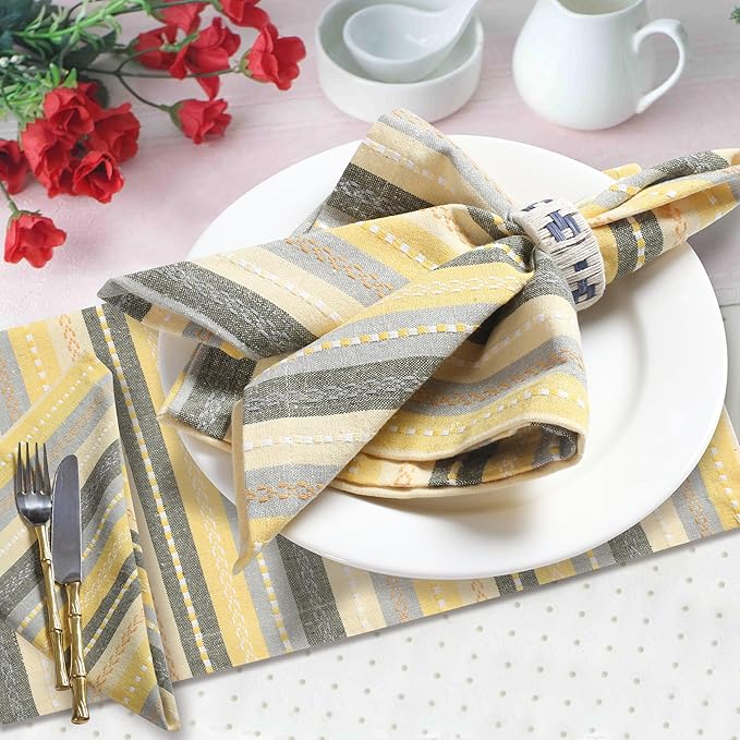Homidate Cloth Dinner Napkins Set of 12 – Reusable Fabric Table Napkins, Machine Washable Cotton Napkins for Weddings, Parties, Events, Kitchen & Dining Table Decoration
