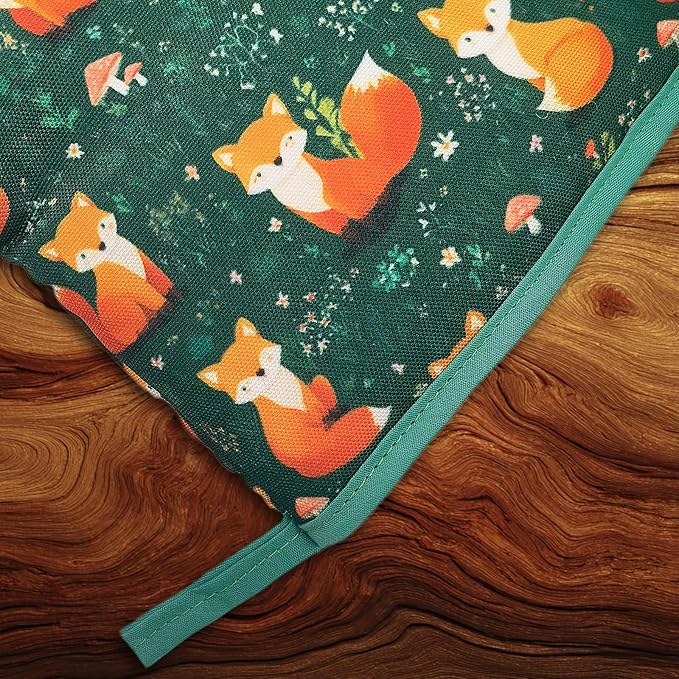 Fox Oven Mitts, High Heat Resistant Kitchen Oven Gloves, Mini Silicone Oven Mitts, Non-Slip Grip Surfaces and Hanging Loop for Grilling, Baking, Cooking and Microwave, Gift