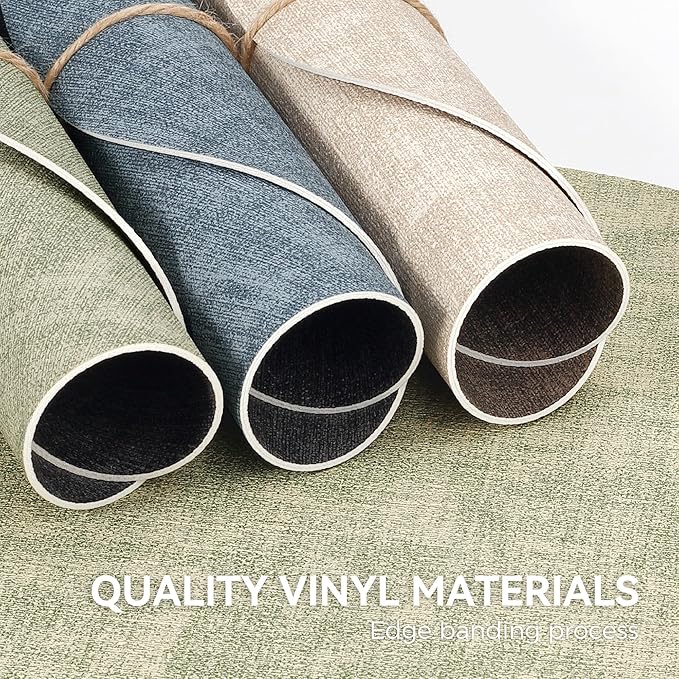 13" Round Placemats Set of 4, NCUE Dual-Sided Faux Leather Heat Resistant Table Mats, Waterproof Oilproof Washable Protective Table Placemats with Coaster, Wipeable Vinyl for Indoor & Outdoor Use
