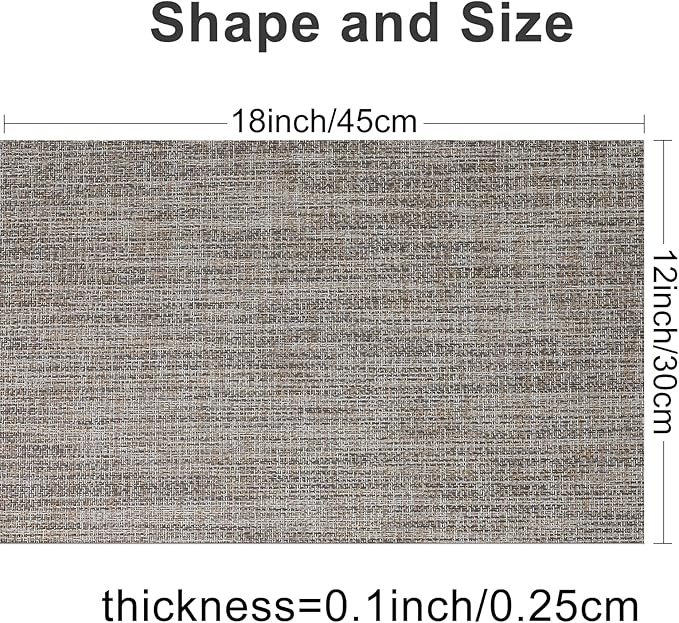 DACHUI Placemats Set of 6, Linen Look Woven Place Mats, Water Resistant, Heat Resistant, Washable, Durable Table Mats (Caramel)