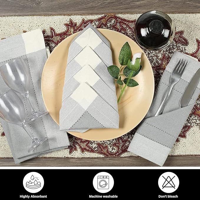 Homidate Cloth Dinner Napkins – Machine Washable Reusable Fabric Napkins for Weddings, Parties & Table Decorations