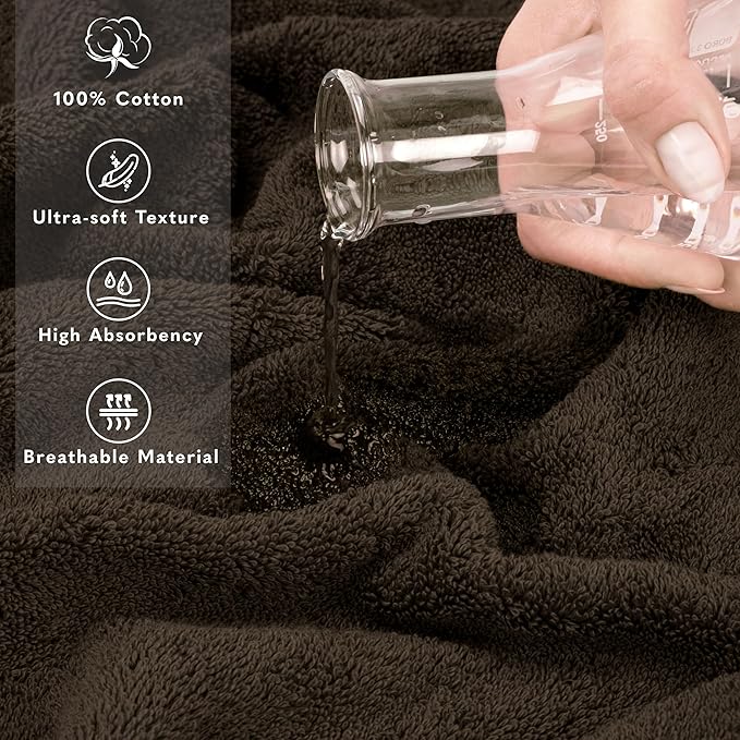 American Soft Linen 100% Cotton 600 GSM Turkish 40x80 Oversized Bath Towel Sheet, Extra Large Adult Towels for Bathroom, Brown Bath Sheet