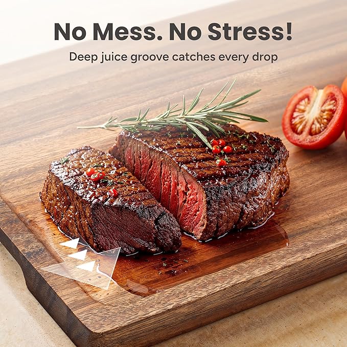 SMIRLY Walnut Wood Cutting Boards for Kitchen, Set of 3 with Holder Large - Small, Walnut Wooden Cutting Board Set with Deep Juice Grooves, Non Toxic Serving Tray, Perfect Mother's Day Gifts