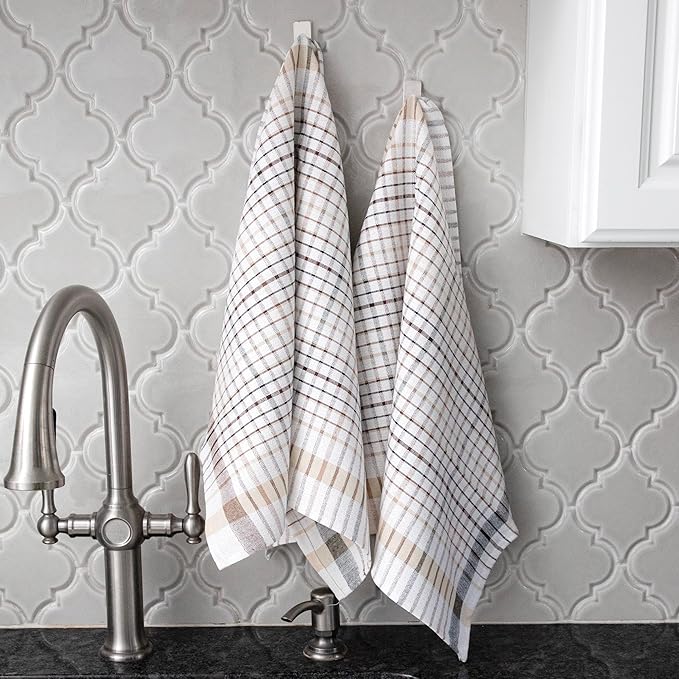 Ritz Wonder Towels, 30" x 20", 100% Cotton Kitchen Towels, Highly Absorbent, Large Size, Finely Woven, Lint Free, Streak Free Cleaning, Easy Care Towel Set, 2-Pack, Latte