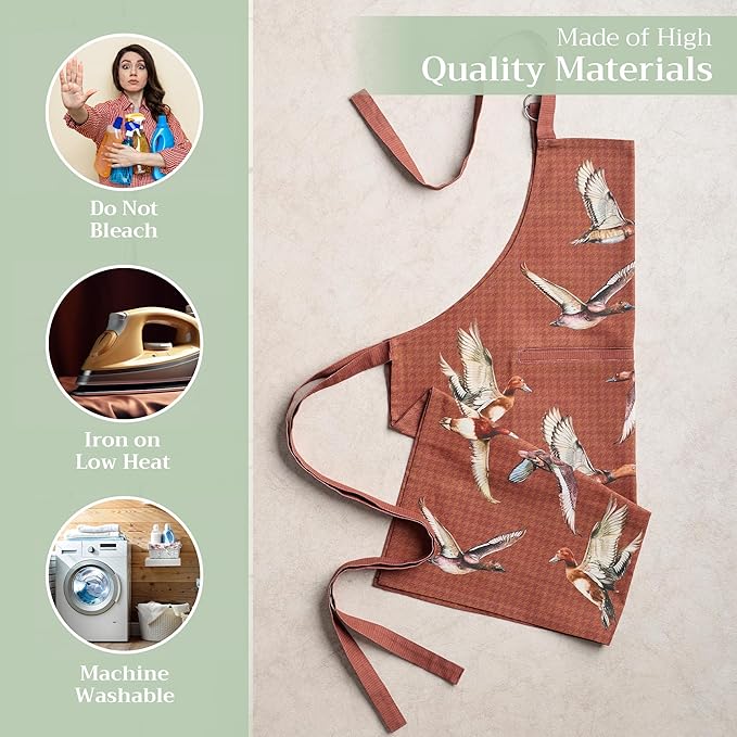 Maison d' Hermine 100% Cotton Apron for women with Pocket Kitchen Chef Apron for Men Cooking Mothers Day Gifts