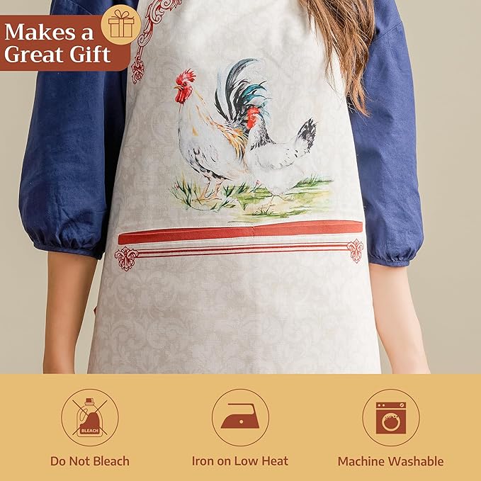Maison d' Hermine 100% Cotton Apron for women with Pocket Kitchen Chef Apron for Men Cooking Mothers Day Gifts