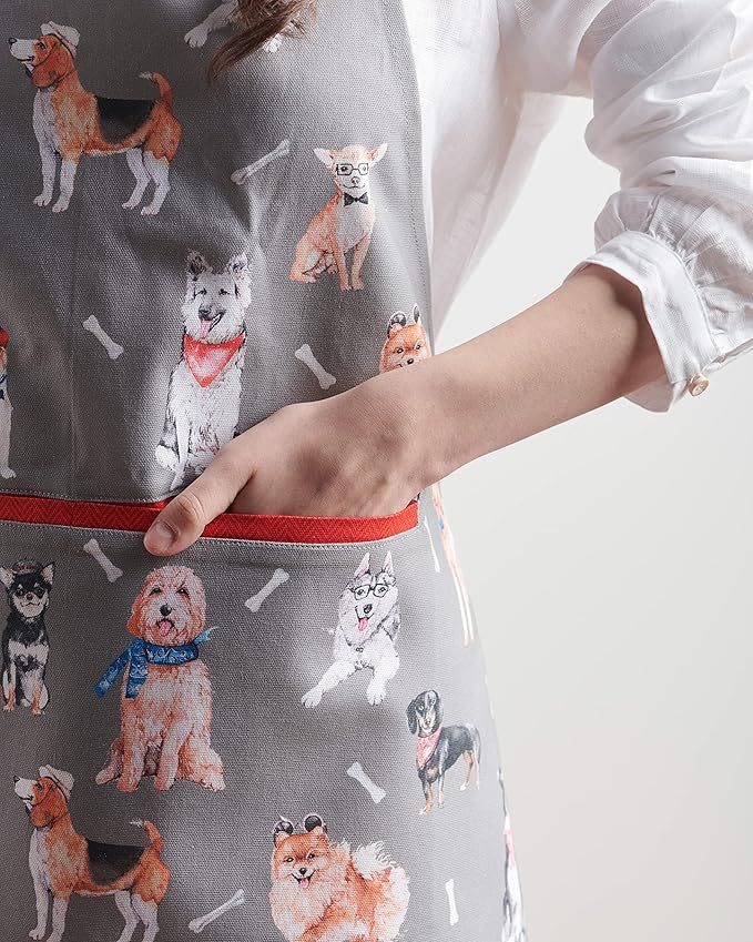 Maison d' Hermine 100% Cotton Apron for women with Pocket Kitchen Chef Apron for Men Cooking Mothers Day Gifts