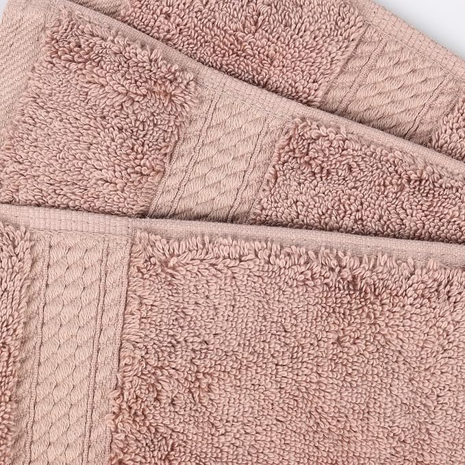 Superior Egyptian Cotton Pile 9-Piece Towel Set, 3 Bath, 3 Hand, 3 Face Towel/Washcloth, Heavyweight, Ultra Soft Luxury Towels, Thick Plush Essentials, Guest Bath, Spa, Hotel Bathroom, Muted Mauve