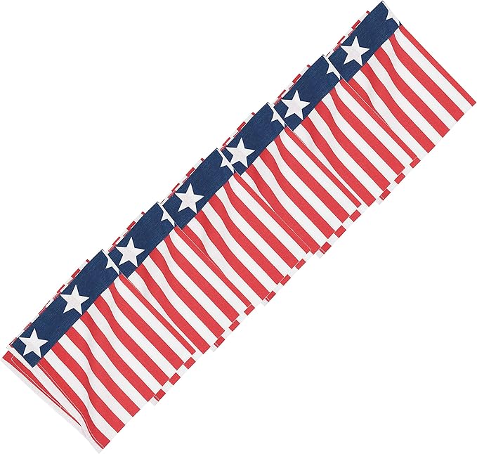 C&F Home Stars and Stripes Napkin Reversible Cotton Dinner Cloth Napkin U.S.A. 4th of July Set of 6 Independence Day Memorial Day Patriotic American Americana Napkin Set of 6 Red