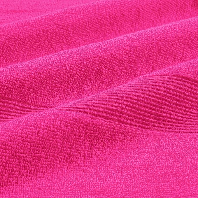 Belizzi Home 4 Pack Bath Towel Set 27x54, 100% Ring Spun Cotton, Ultra Soft Highly Absorbent Machine Washable Hotel Spa Quality Bath Towels for Bathroom, 4 Bath Towels - Hot Pink