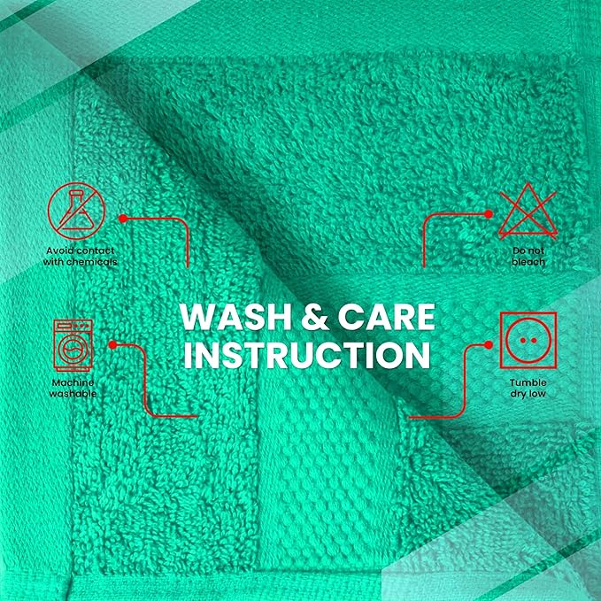 Infinitee Xclusives Luxury Wash Cloths for Showering [13x13] – 100% Cotton Washcloths [Pack of 4], Soft and Absorbent Face Towels for Bathroom Wash Clothes, Gym, and Spa (Vivid Green)