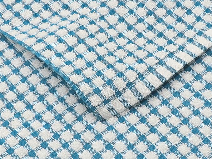 Cotton Cleaning Rags Terry Dish Cloths for Washing Dishes, Set of 8 Dish Rags for Cleaning, Light and Soft Dish Towels for Kitchen Drying Dishes, 11.8 Inch x 11.8 Inch (Teal)