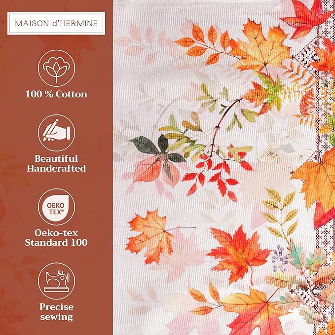 Maison d' Hermine Placemats Set of 4 100% Cotton Washable Cloth Place Mats, Reusable Table Mats for Thanksgiving Christmas Decorations Kitchen Dining Party Wedding Restaurant (Amarante, 13" x 19")