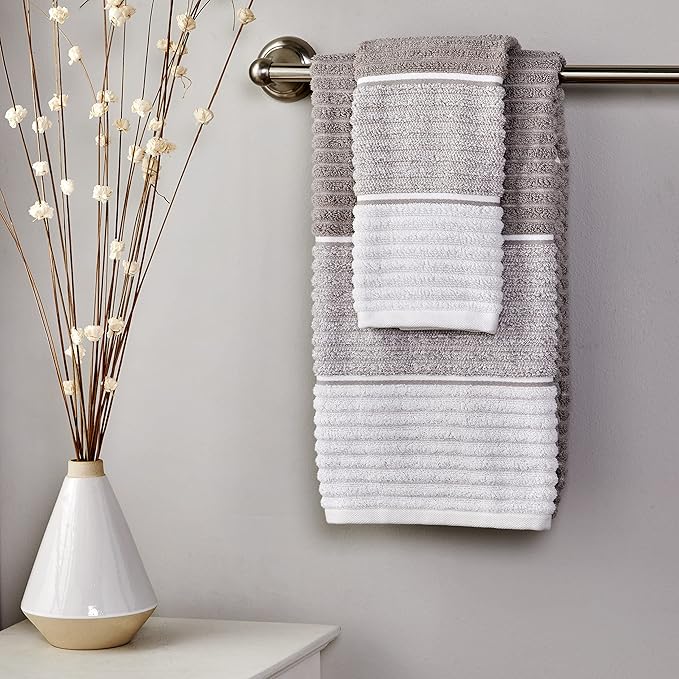 SKL Home Planet Ombre 100% Turkish Cotton Premium Bath Towel, 600 GSM, Soft & Absorbent, Taupe