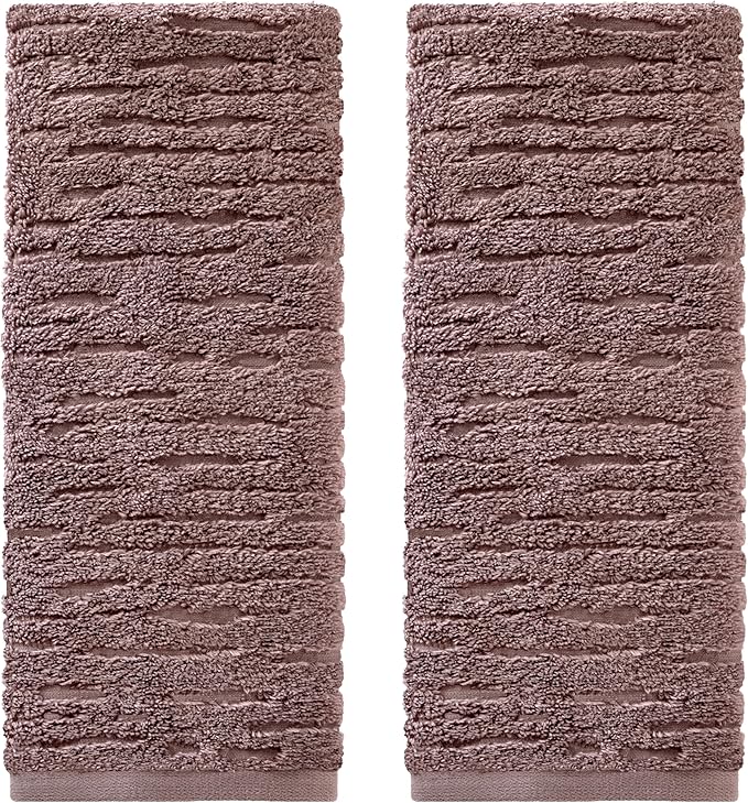 SKL Home CloudSoft Cotton Luxury 2-Piece Hand Towel Set, Soft Plum
