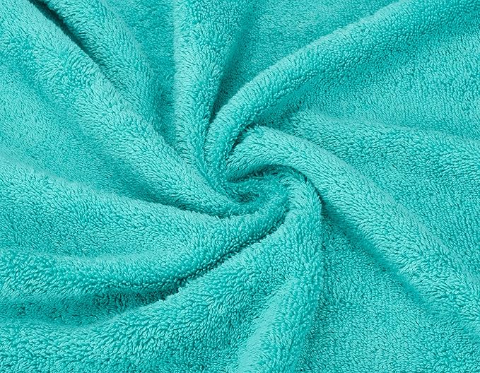 American Soft Linen Premium 3 Piece Towel Set, 1 Bath Towel 1 Hand Towel 1 Washcloth, 600 GSM 100% Cotton Turkish Towels for Bathroom, Turquoise Towel Set