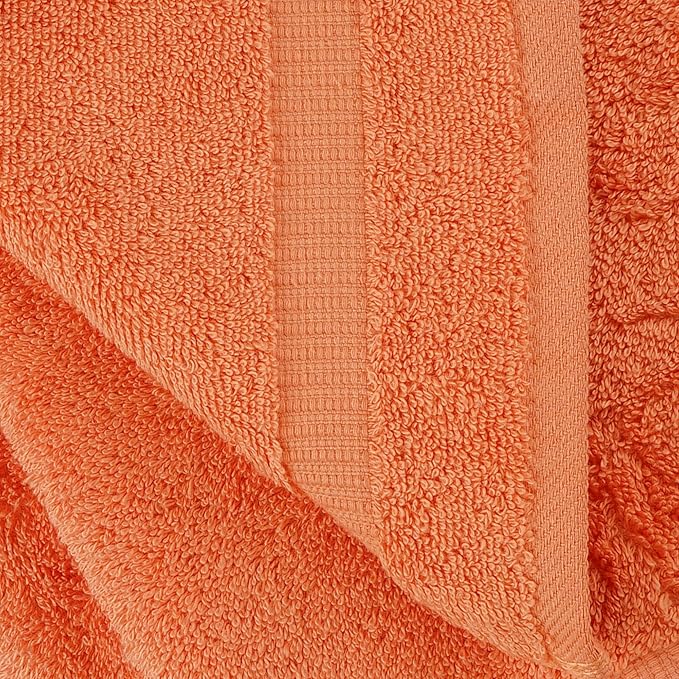 Towel Bazaar Premium Cotton Super Soft and Absorbent Turkish Towels (4-Piece Extra Large Bath Towels, Coral)