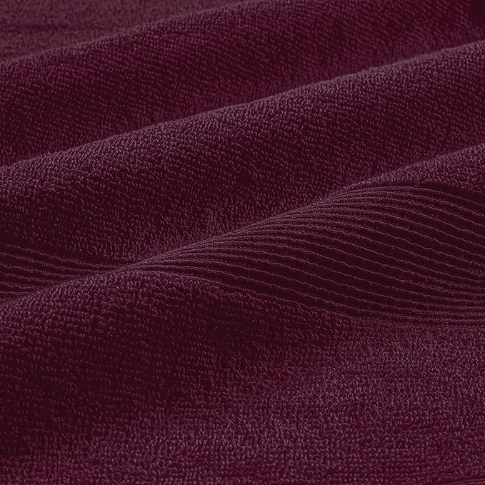 Belizzi Home 4 Pack Bath Towel Set 27x54, 100% Ring Spun Cotton, Ultra Soft Highly Absorbent Machine Washable Hotel Spa Quality Bath Towels for Bathroom, 4 Bath Towels Burgundy