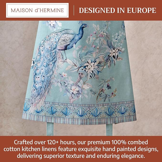 Maison d' Hermine 100% Cotton Apron for women with Pocket Kitchen Chef Apron for Men Cooking Mothers Day Gifts