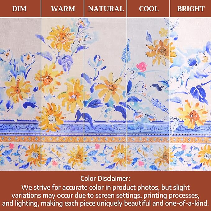 Maison d' Hermine Placemats Set of 4 100% Cotton Washable Cloth Place Mats Reusable Table Mats for Kitchen Dining Party Wedding Gifts for Mothers Day Spring/Summer (Girassol, 13" x 19")