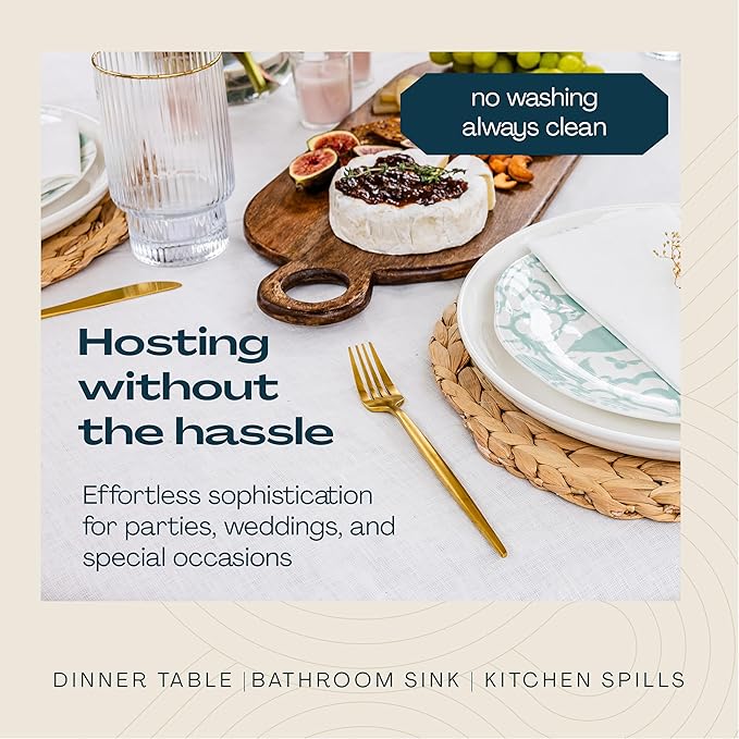 Lintext Disposable Linen-Feel Guest Towels - 12" x 17" Cloth-Like Hand Towels - Soft And Absorbent Paper Napkin For Bathroom, Kitchen, Or Event [Extra-Soft - Pack of 200]