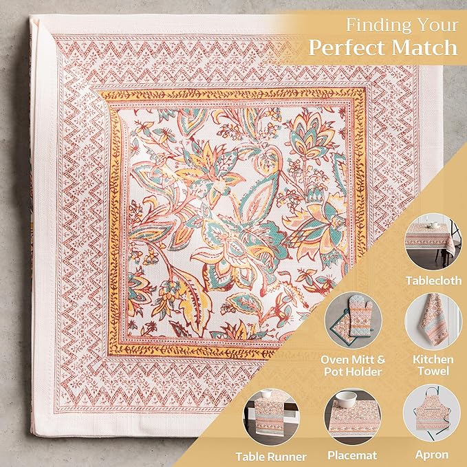 Maison d' Hermine Cloth Napkins Set of 4 100% Cotton for Thanksgiving Christmas Decorations Everyday Reusable Square Fall Napkins Cloth Washable Dinner Party (Nila, 20"x20")