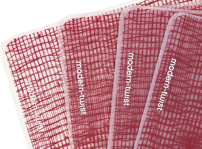modern-twist 14 x 16 Silicone Placemat, BPA, PVC-Free Table Mat, Dishwasher Safe, Linen Print in Cranberry, Pack of 1