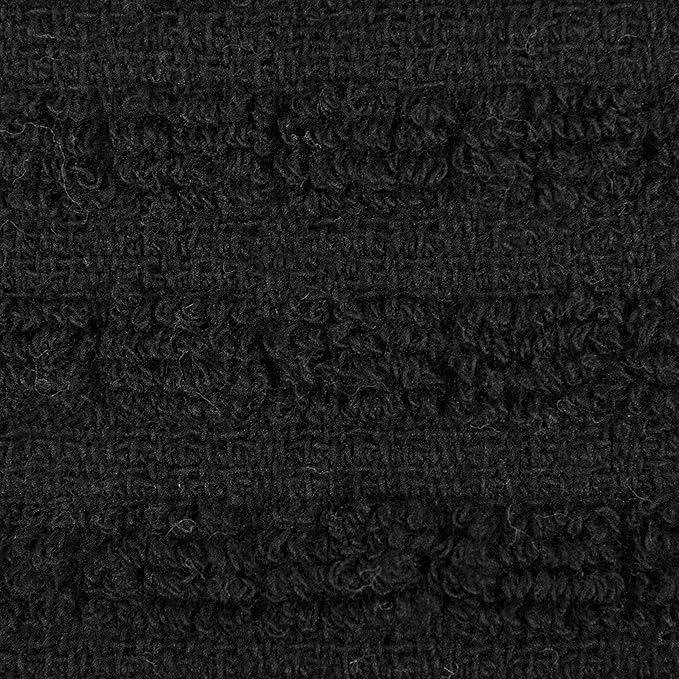 Ritz Royale Collection 100% Combed Terry Cotton, Highly Absorbent, Kitchen Towel Set, 13-3/4" x 12", 4-Pack, Solid & Checked, Black