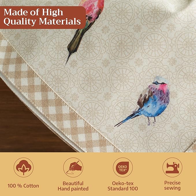 Maison d' Hermine Cloth Napkins Set of 4 100% Cotton Everyday Reusable Square Napkins Cloth Washable, Dinner, Party, Wedding, Restaurant, Spring/Summer (Birdies On Wire, 20" x 20")