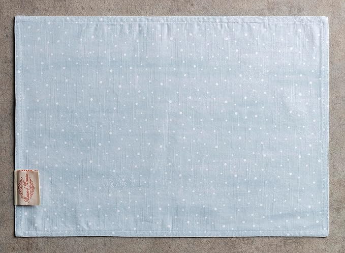 Maison d' Hermine Placemats Set of 4 100% Cotton Washable Cloth Place Mats, Reusable Table Mats for Thanksgiving Christmas Decorations Kitchen Dining Party Wedding Restaurant (Ice Florals, 13" x 19")