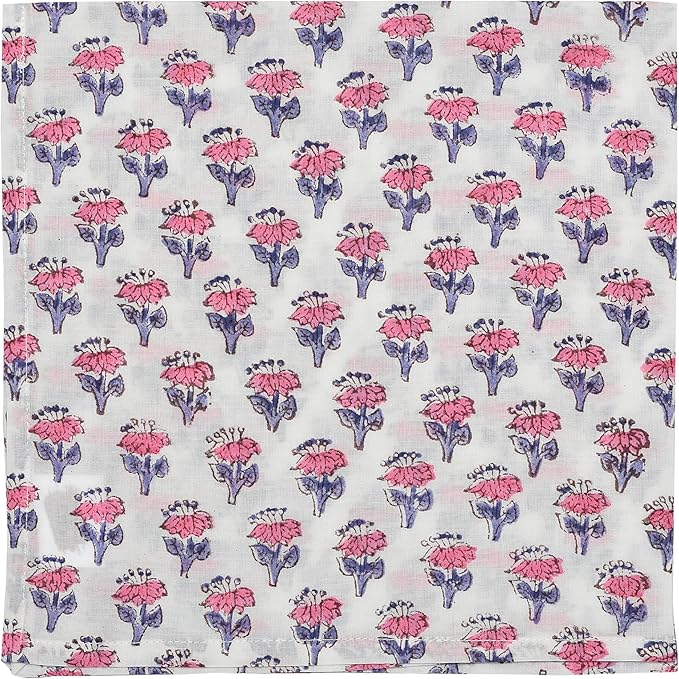 CPC Mix Indian Block Print Cotton Cloth Napkins Set of 4, 18x18 Reusable Everyday Napkins, Soft, Absorbent, Floral Dinner Napkin, Holiday, Party Gift, Spring,Mother's Day