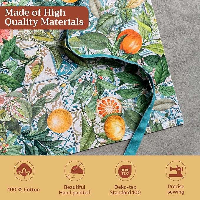 Maison d' Hermine 100% Cotton Apron for women with Pocket Kitchen Chef Apron for Men Cooking Mothers Day Gifts