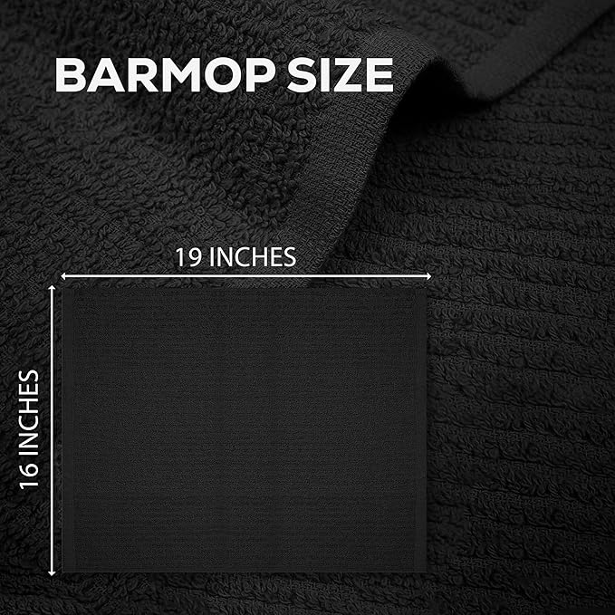 ZUPERIA Bar Mop Kitchen Towels - Pack of 12 (16" x19”) 100% Ring Spun Cotton - Dish Washcloths for Superb Cleaning and Less Lint - Highly Absorbent Dish Cloths and Dish Towels for Everyday use (Grey)