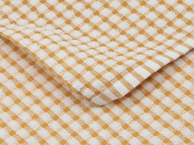 Cotton Cleaning Rags Terry Dish Cloths for Washing Dishes, Set of 8 Dish Rags for Cleaning, Light and Soft Dish Towels for Kitchen Drying Dishes, 11.8 Inch x 11.8 Inch (Dark Orange)