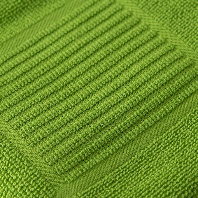 T-Fal Solid & Checked Parquet Kitchen Towels: Highly Absorbent, Super Soft Long Lasting - 100% Cotton, 16"x26" Dish Towels for Cleaning & Drying Dishes, Pans, Glassware, or Countertops, 2-Pack, Green