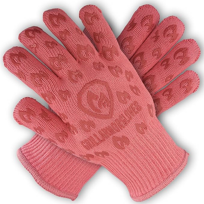 Grill Armor Oven Gloves with Fingers – 932°F Heat, Fire & Cut Resistant Mitts for BBQ, Grill, Cooking, Grilling, Baking, Smoker & Fire Pit