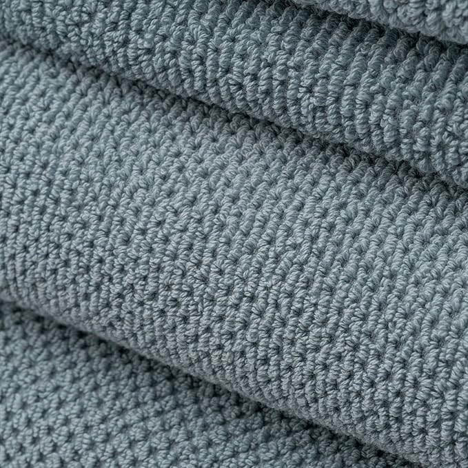 Welhome Franklin Premium 6 Pack Hand Towels Popcorn Textured Dusty Blue Bathroom Towels Hotel & Spa Towels for Bathroom Soft & Absorbent 600 GSM 100% Cotton Hand Towels