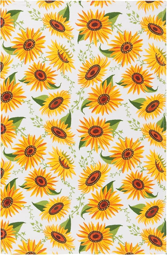 Now Designs by Danica Kitchen Floursack Towels - Sunflower Splendor 3 Count, 100% Cotton