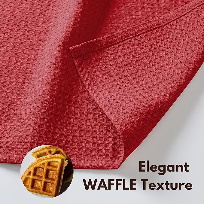 Native Fab 8 Piece Kitchen Towel & Dish Cloth Set - 100% Cotton, Soft, Absorbent, Quick Drying & Durable Cloths for Cleaning, Cooking - Machine Washable, Perfect for Home, Bars & Everyday Use - Red