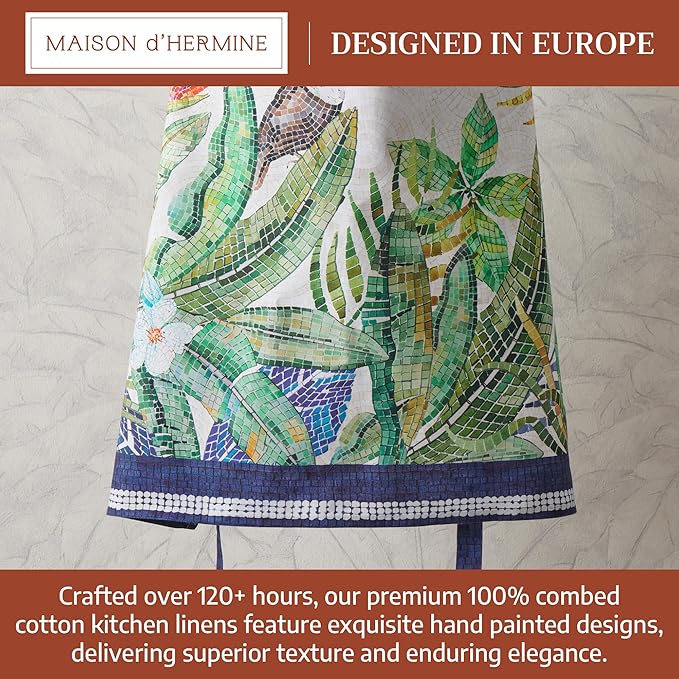 Maison d' Hermine 100% Cotton Apron for women with Pocket Kitchen Chef Apron for Men Cooking Mothers Day Gifts