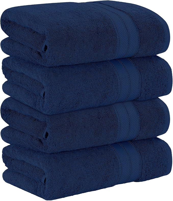 Modern Threads 4-Pack SpunLoft Bath Sheet Navy 35x66